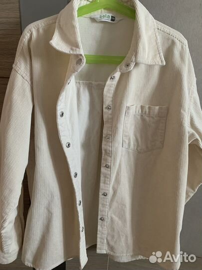 Вельветовая рубашка для девочки р.140