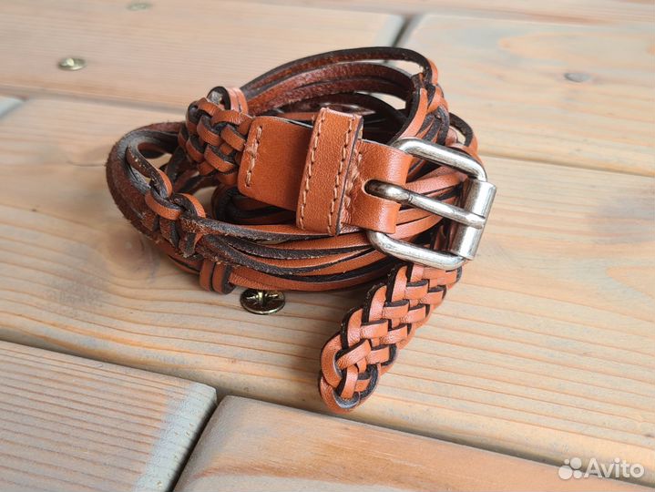 Ремень женский натуральная кожа коричневый
