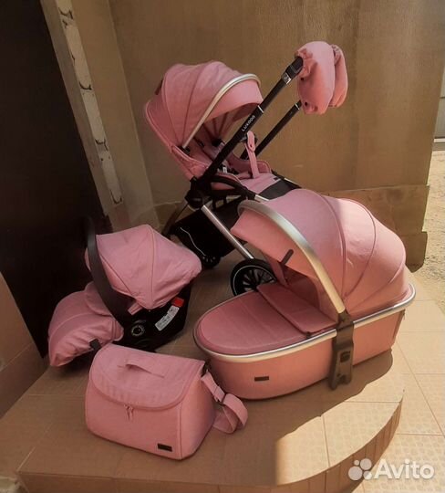 Коляска 3в1 Новая супер качество (девочка)