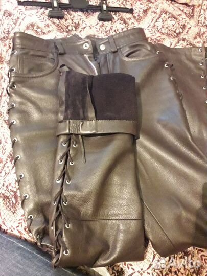 Мото штаны кожа