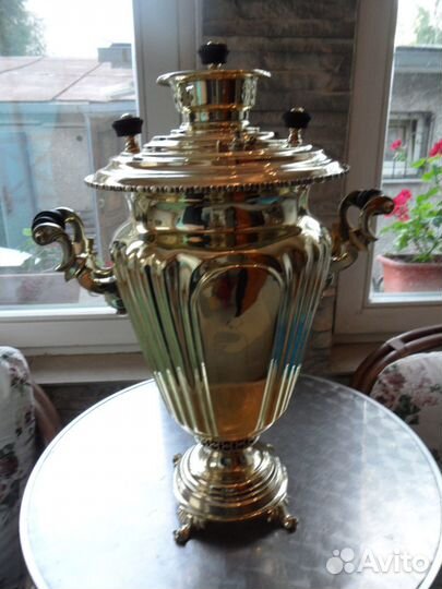 Самовар старинный на дровах углях жаровой