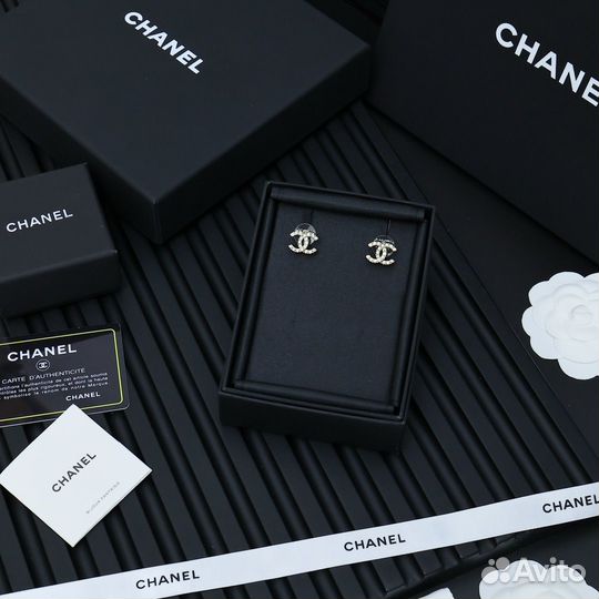 Chanel серьги пусеты новые NEW