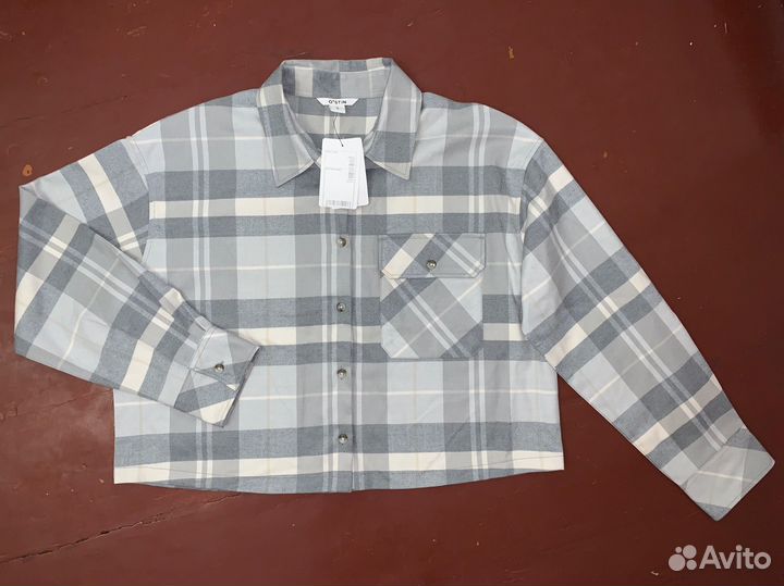 Рубашка в клетку укороченная р. S