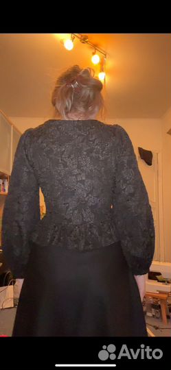 Черная жаккардовая блузка