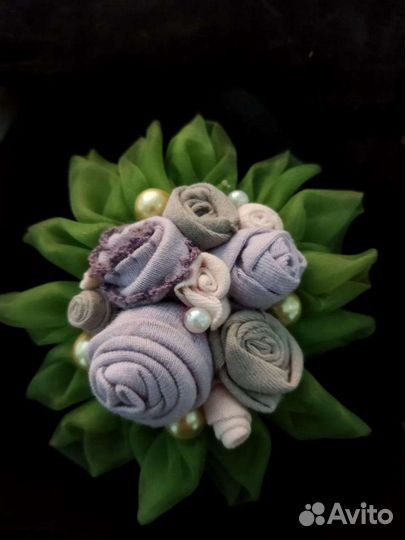 Брошь текстильная ручной работы