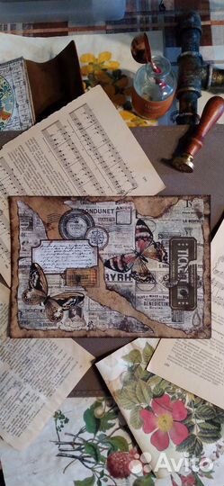 Конверт крафтовый с декором