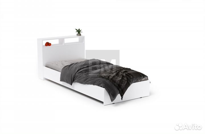Кровать односпальная белая