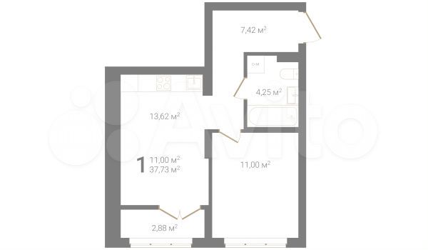 1-к. квартира, 37,7 м², 4/23 эт.