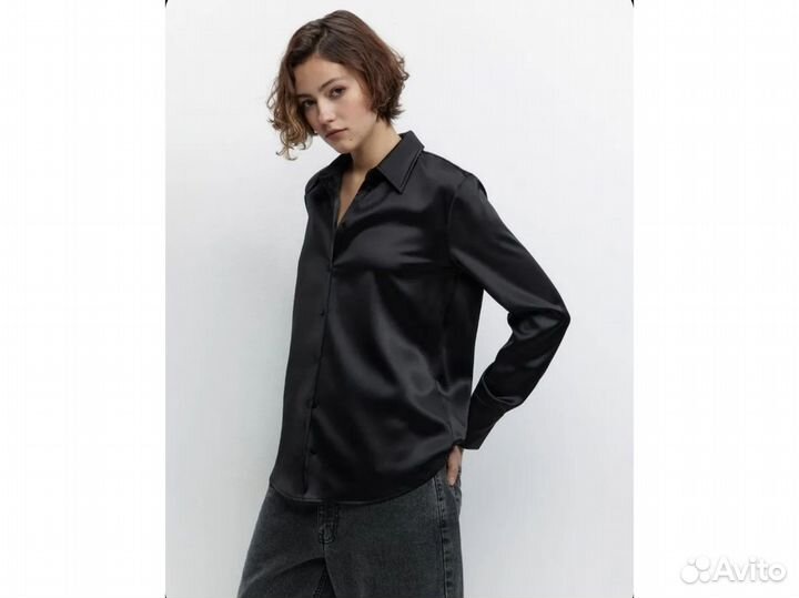 Блузка-рубашка атласная befree L/XL