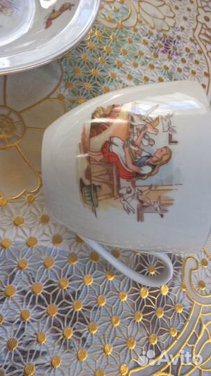 Фарфор из ГДР Набор детской посуды для кормления