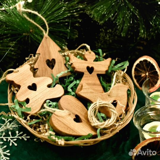 Новогодний декор из дерева. Ёлочные игрушки