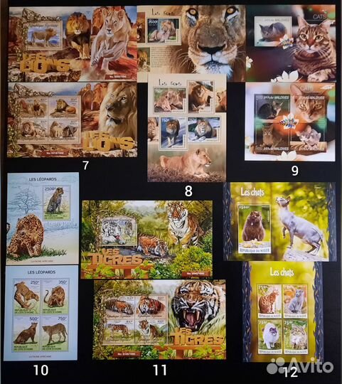 Коллекция марок Кошки (чистые )