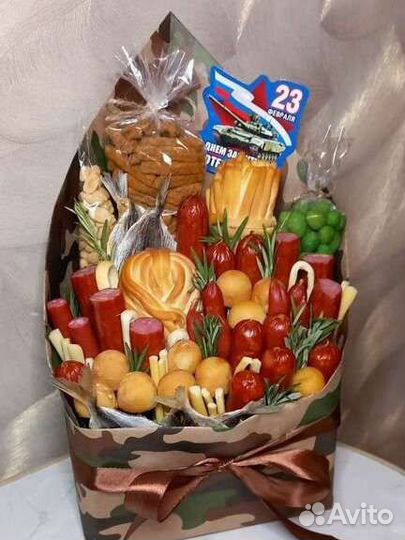 Съедобный мужской букет ящик конверт