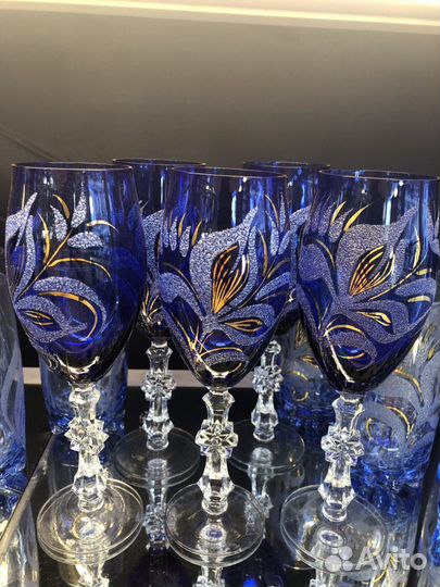 Фужеры кобальт