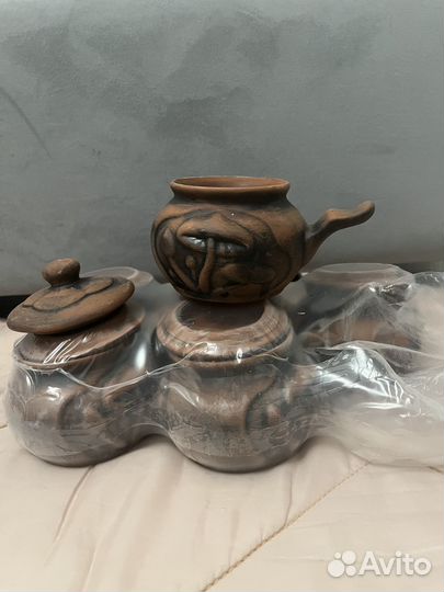 Глиняные матовые горшочки для запекания жульенов