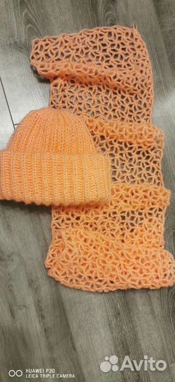 Комплект шапка,шарф и варежки женский