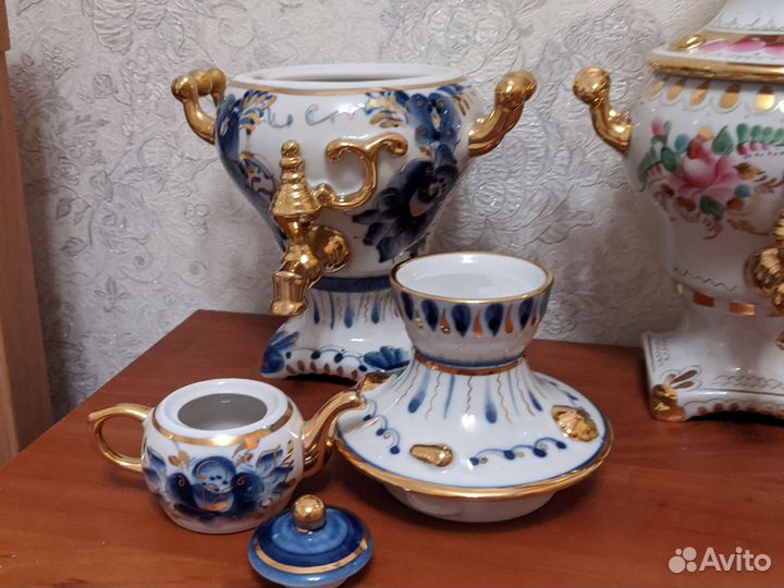 Самовар гжель СССР новый