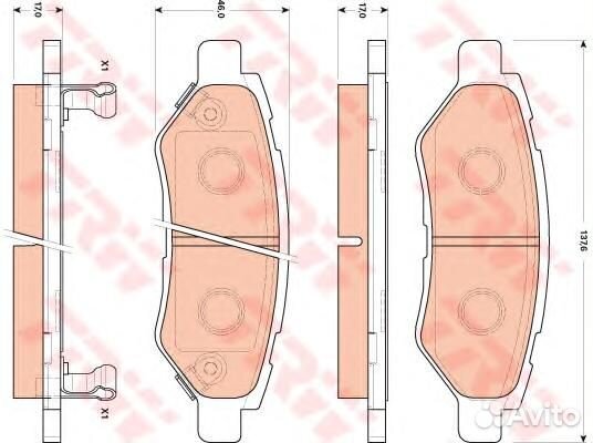 Колодки тормозные cadillac 08- задн., TRW GDB4602