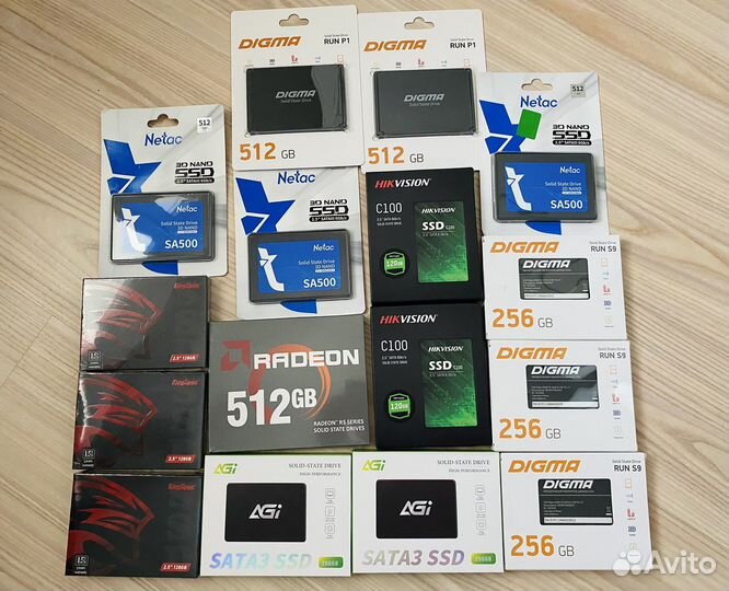 SSD диски 128/256/512гб Kingspec, AGI, Hikvision