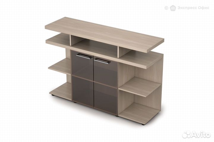 Шкаф для документов низкий со стеклом Taim-Max 4шн