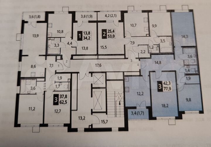 3-к. квартира, 77,9 м², 12/24 эт.