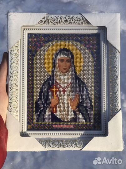 Икона вышитая бисером “Святая Елизавета”