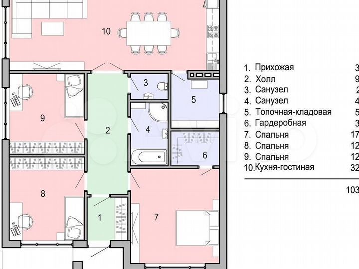 Дом 100 м² на участке 7 сот.