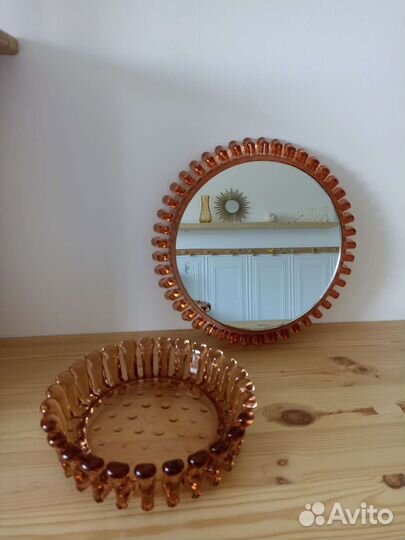 Зеркало и фруктовница Салаватстекло