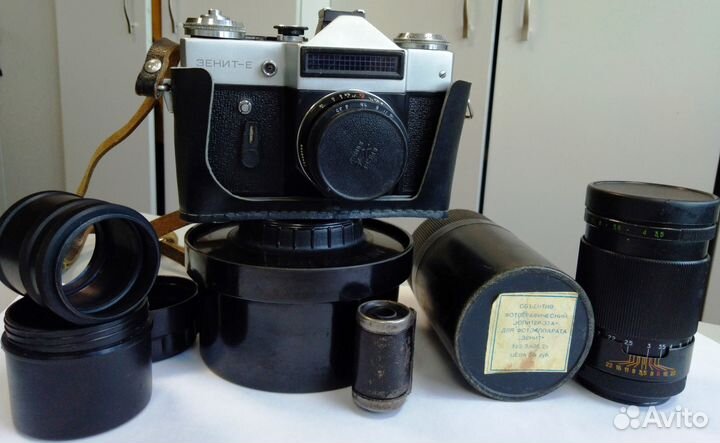 Зенит Е + объектив Юпитер-37А, аксессуары