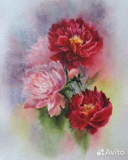 Картина акварель цветы