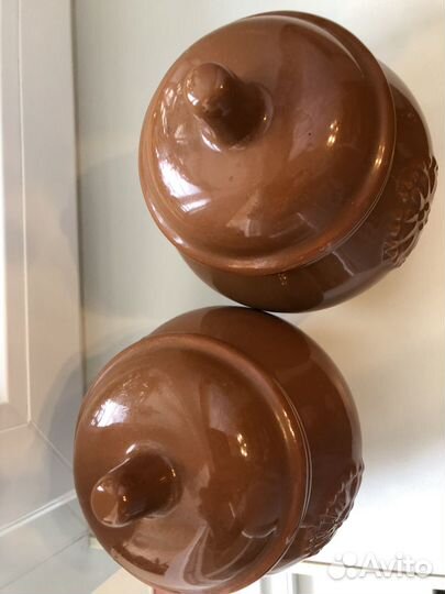 Горшок для запекания керамика обливная