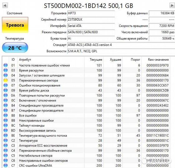 Жесткий диск 3,5 Seagate 500 гб (смарт не очень)