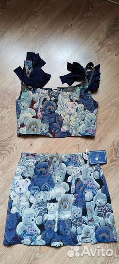 Костюм двойка юбка и корсет гобелен