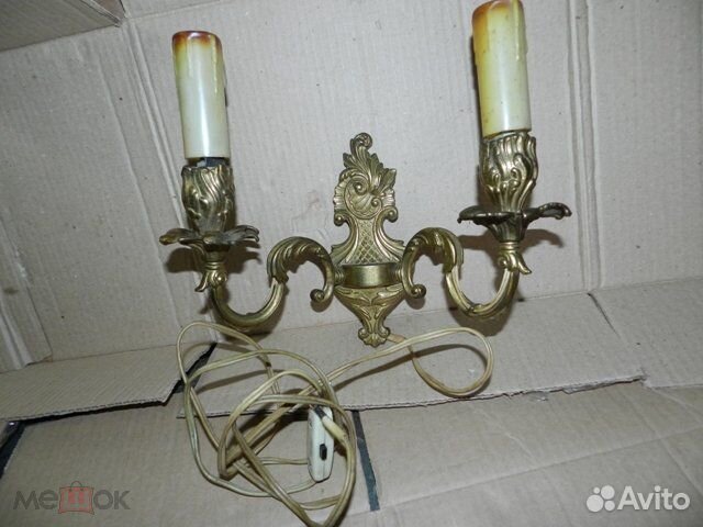 Советский, красивый, бронзовый электрический свети