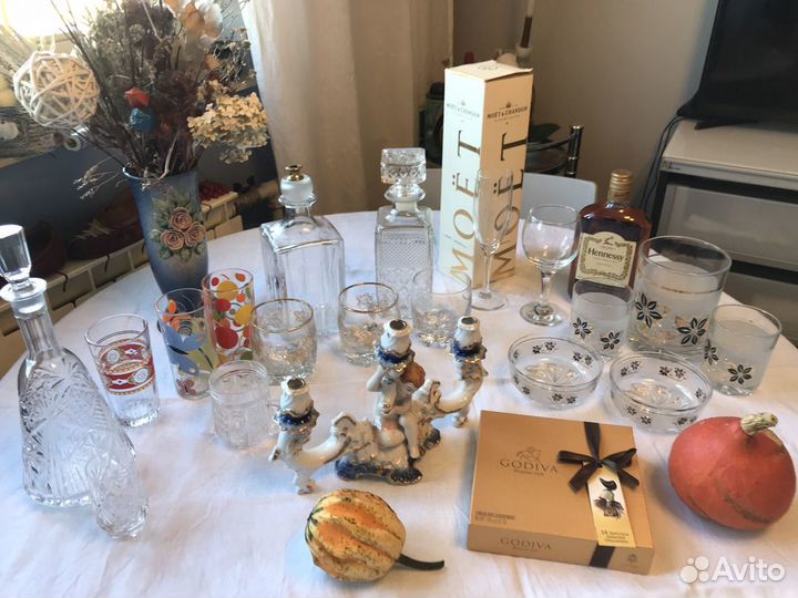 Стаканы/фужеры/бокалы стекло/хруст.набор/зик тарел