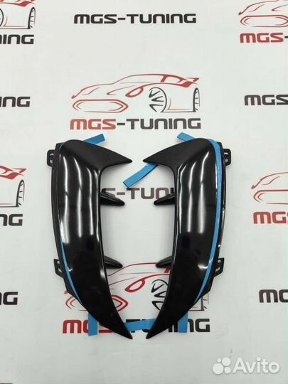 Плавники заднего бампера A-class W177 хэтч черные