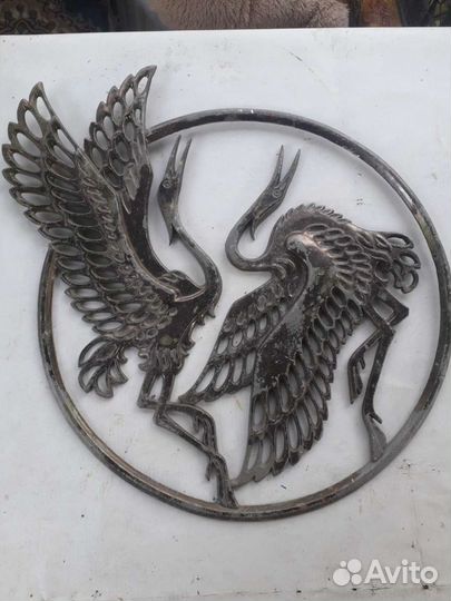 Панно настенное.танец журавлей. Метал.СССР