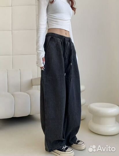 Оверсайз джинсы трубы