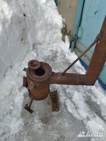 Печь чугунная для палатки, дымоход