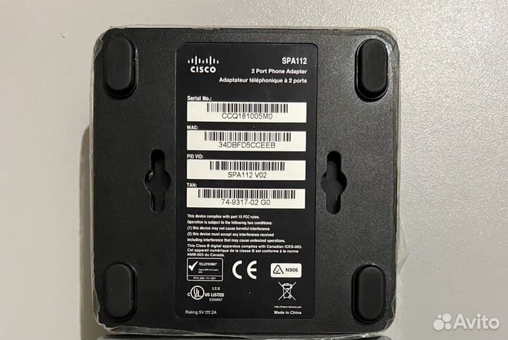 Адаптер для VoIP-телефонии Cisco SPA112