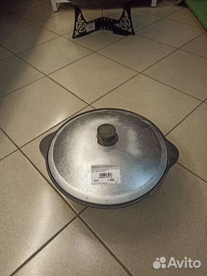 Узбекский чугунный казан 3,5 литра плоское дно