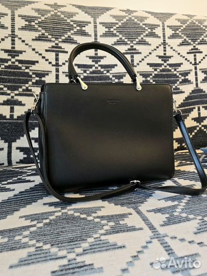 Сумка женская через плечо тоут черная, экокожа