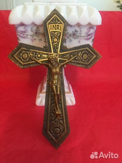 Антик медь Иисус Христос Крест религия старина