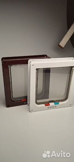 Дверца для котов и собак (белый/коричневый)