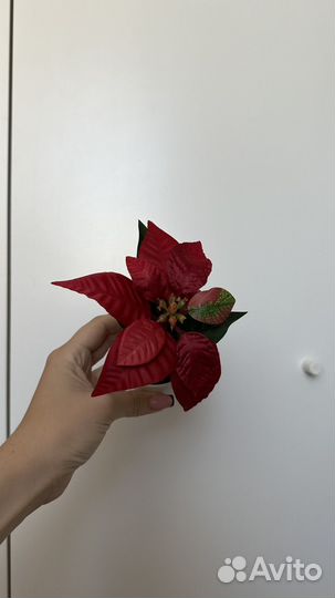 Искусственная пуансеттия, цветок IKEA