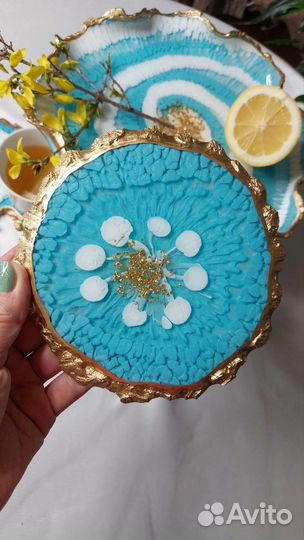 Подарок эпоксидная смола ваза подстаканники