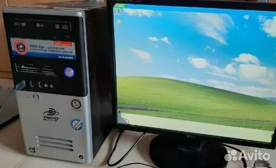 Монитор и компьютер в сборе