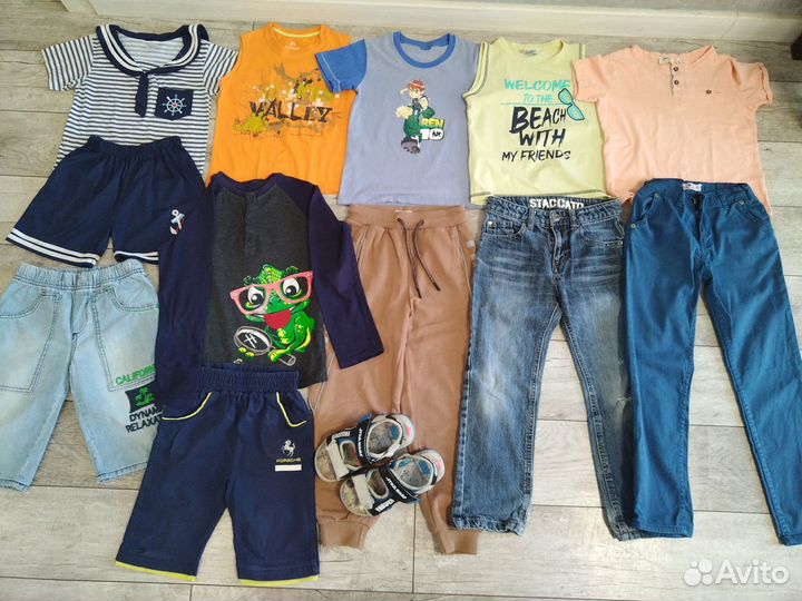Пакет вещей на мальчика, 110см, обувь,30