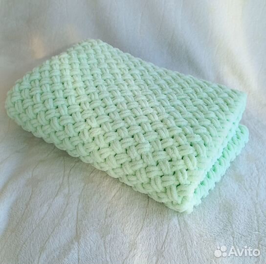 Плед детский вязаный ручная работа 75х95