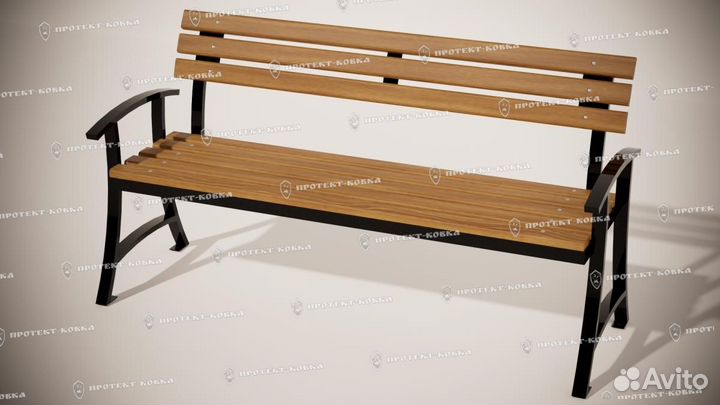 Скамейка кованая уличная садовая 